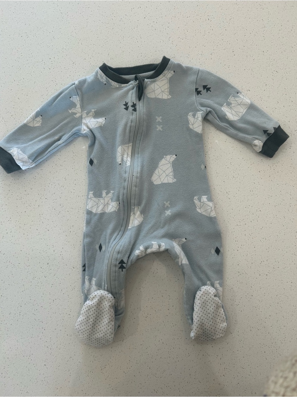 Zippy jam sleeper with diaper change zipper and front zipper